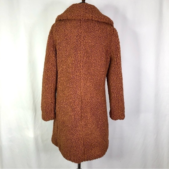 J. Crew long teddy coat faux fur sherpa persian lamb brown MP - Picture 4 of 12